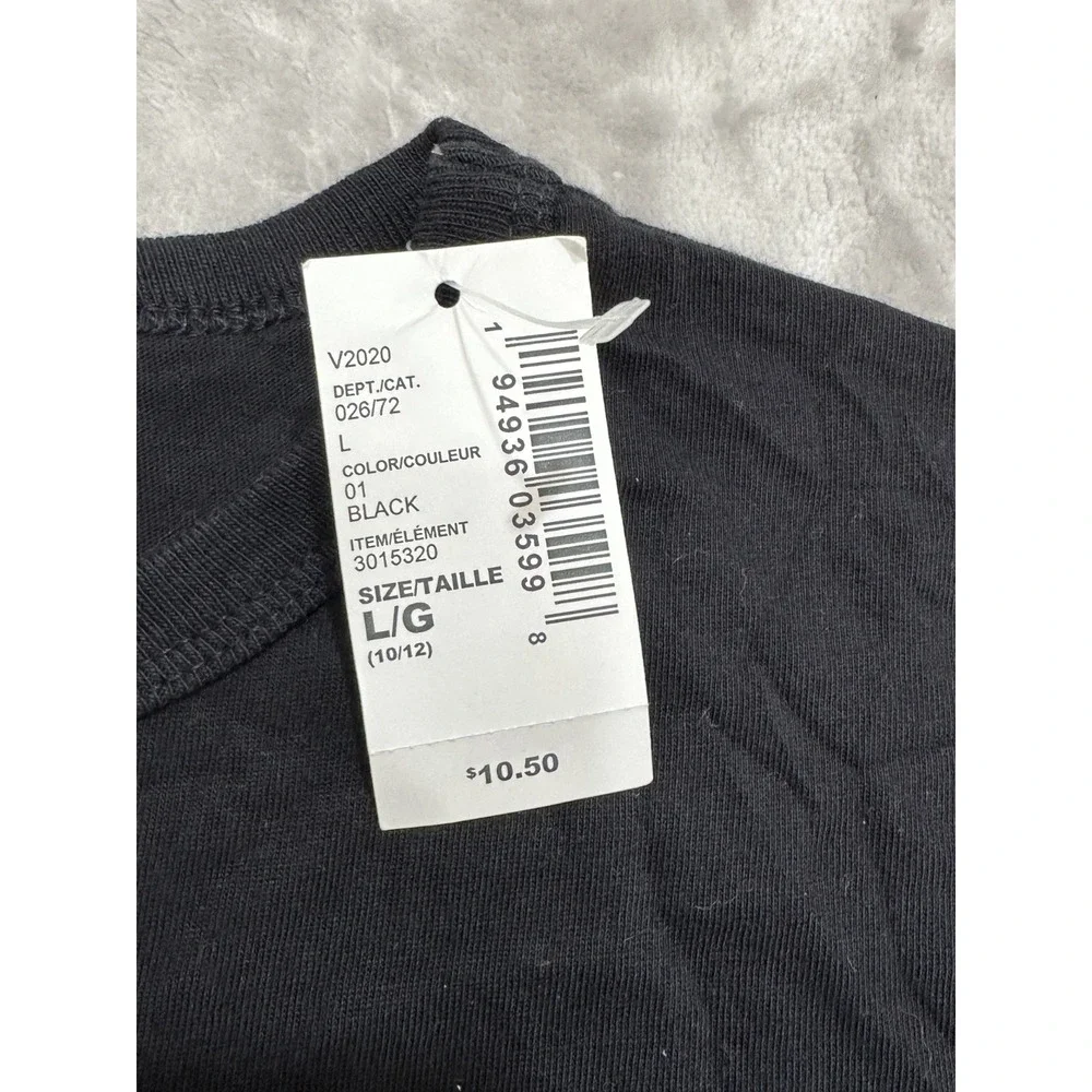 Children's Place Cousin Crew T-Shirt Boys Size Large 10/12 Black Long Sleeve NWT